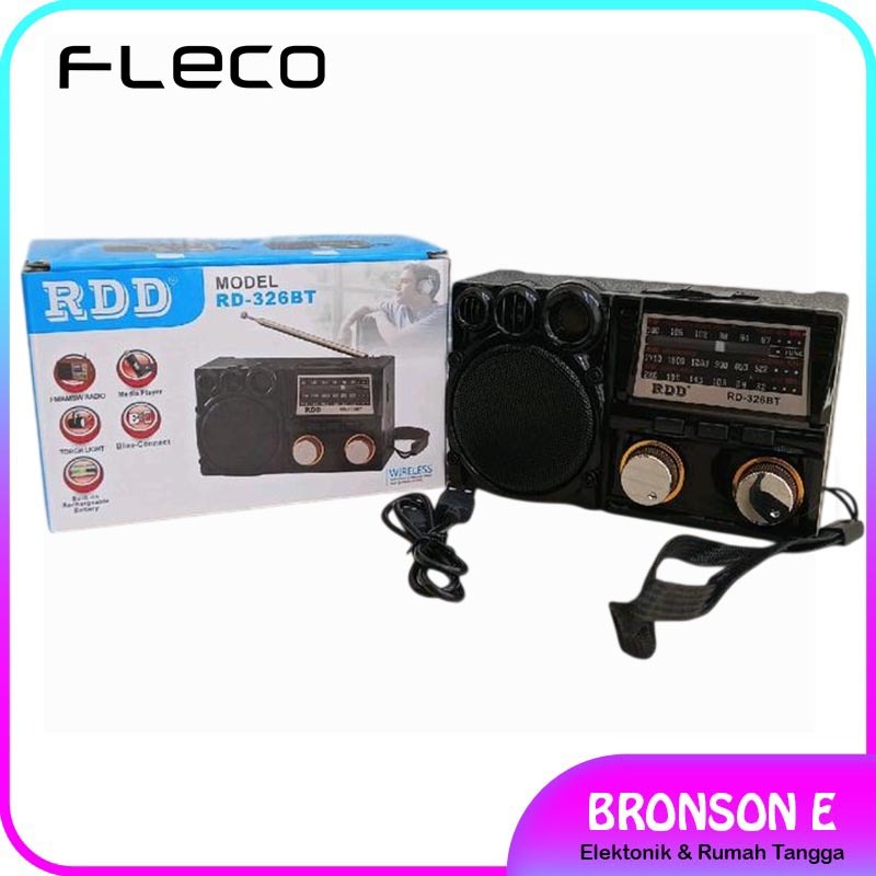 FLECO RD-326BT Radio Speaker FM/AM/SW 3 Band Speaker Radio - Speaker Jadul Radio Mini Retro