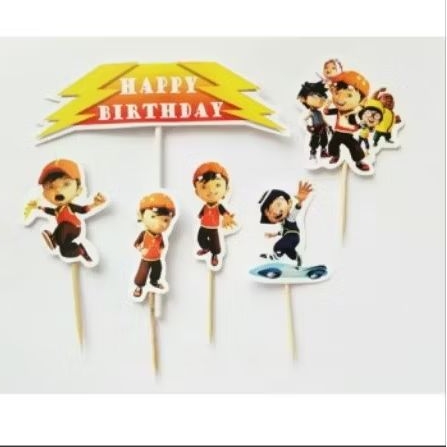cake topper kue ulang tahun  tema boboiboy