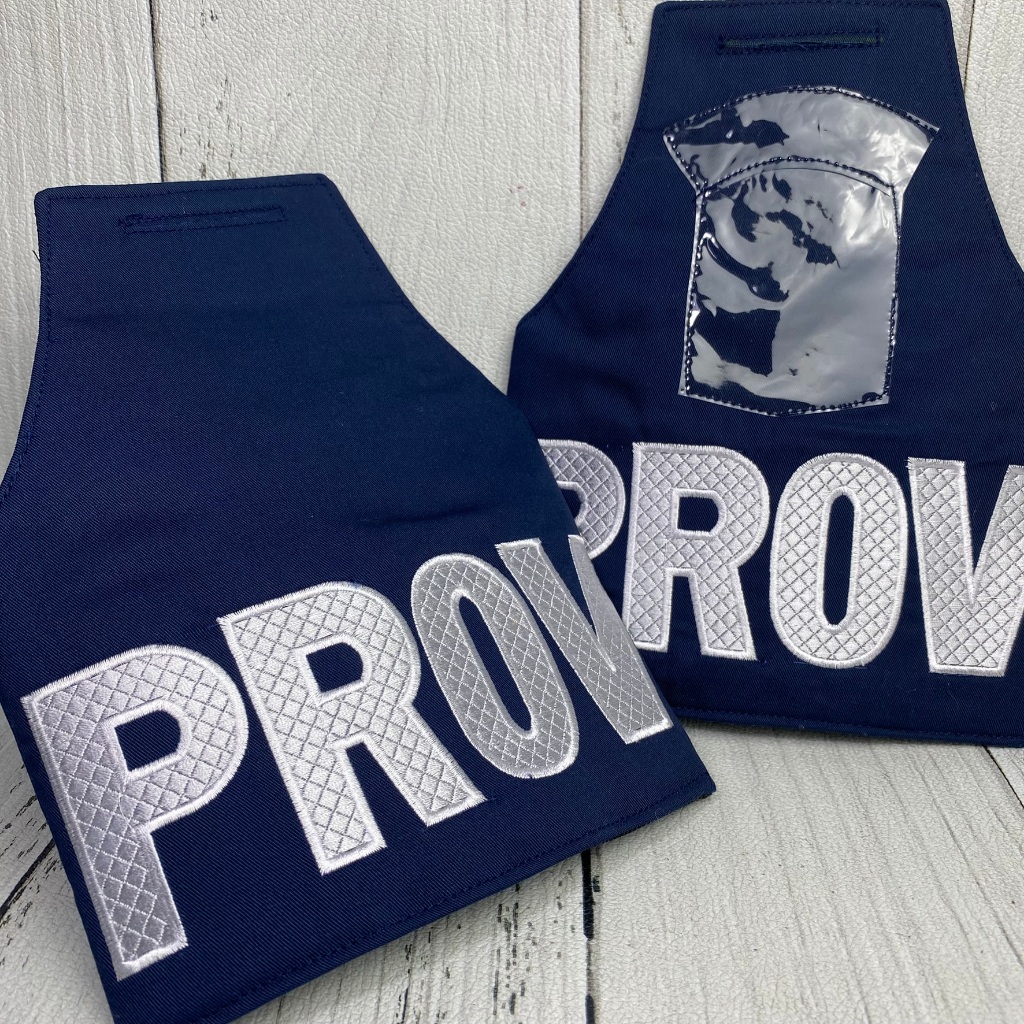 Ban Lengan Provost Bahan Kain Bordir Tebal Warna Biru Dongker Ban Lengan Prov TNI BANSER PP