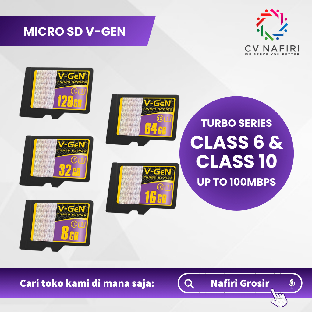 Nafiri - MICRO SD V-GEN 8GB 16GB 32GB 64GB 128GB CLASS 6 10 ADAPTOR MEMORY CARD HP CCTV