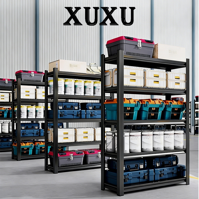 XUXU  Rak Besi Siku Rak Besi Siku 5 Susun Rak Besi Penyimpanan Besar Rak Gudang 100% Besi Semua Besi