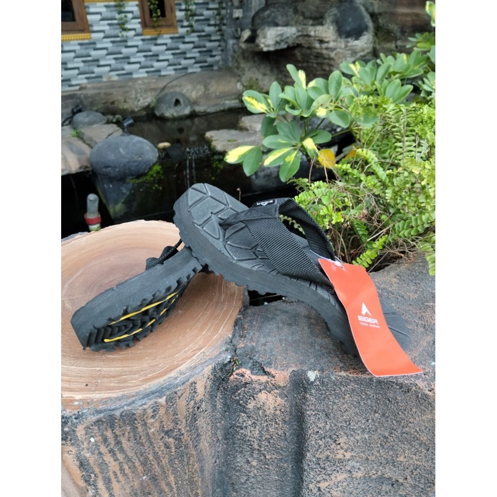 Sendal jepit Gunung Anak-anak, Sendal Jepit Outdoor pria wanita Tali Hitam Polos