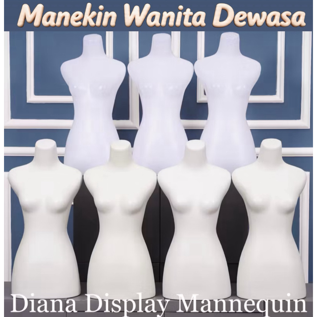 MANEKIN WANITA DEWASA SETENGAH BADAN PLASTIK - PATUNG BAJU WANITA DEWASA ATASAN - DRESS - KEBAYA