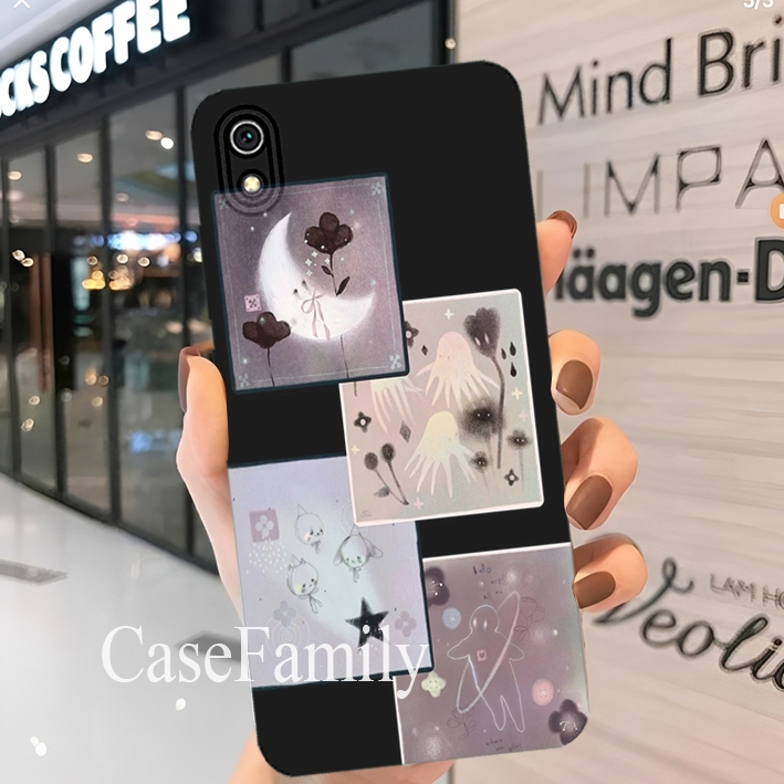 [GCR447]Silikon hp Xiaomi Redmi 7A - 6A - 5A - 4A - 4x Pelindung Hp Motif Abstrak ungu hitam Terbaru