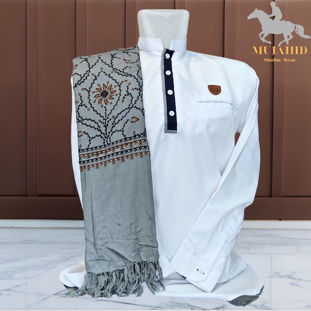 Sorban Kashmir Motif Batik Full Akar Elegant | Sorban Laki Laki Dewasa Ukuran Panjang 200 Cm Lebar 1