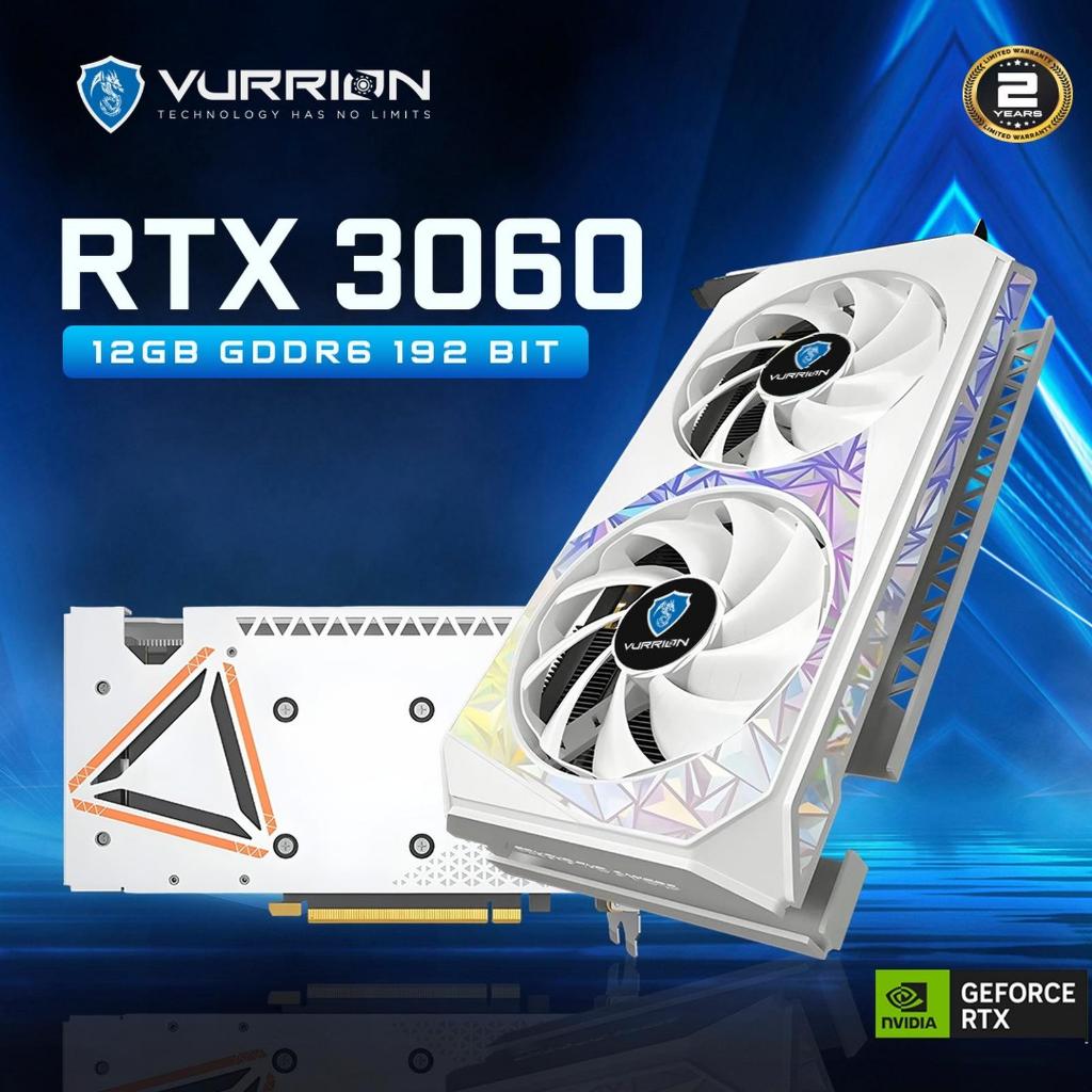 Vurrion Vga Card RTX 3060 White 12GB GDDR6 192Bit Dual Fan