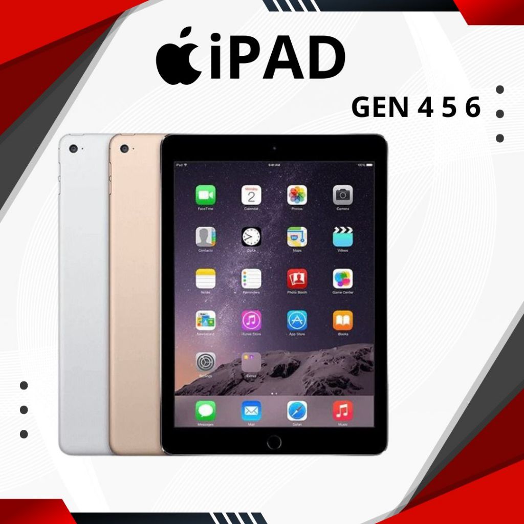 IPAD APPLE 4 5 6 WIFI ONLY BEKAS MULUS BERGARANSI FULLSET