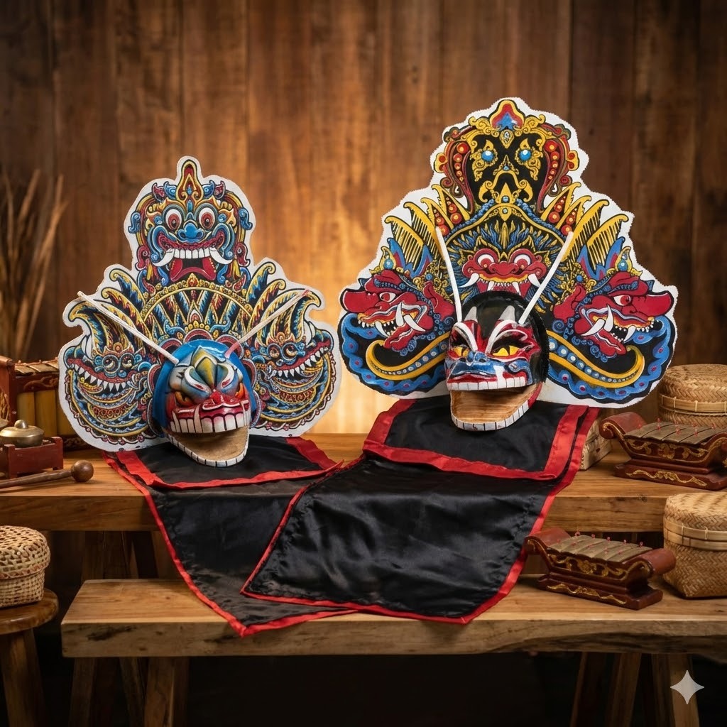 BARONGAN KUCINGAN / BARONG DEVIL KAYU SERAM MAINAN KESENIAN TRADISIONAL