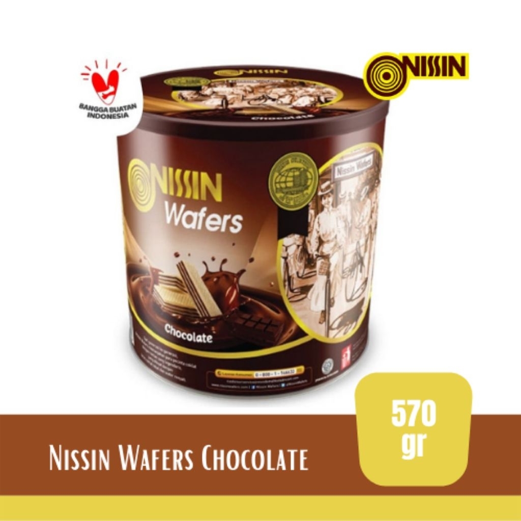 Nissin Wafer Chocolate Kaleng 570 gr / Kue Kaleng Nissin Wafer
