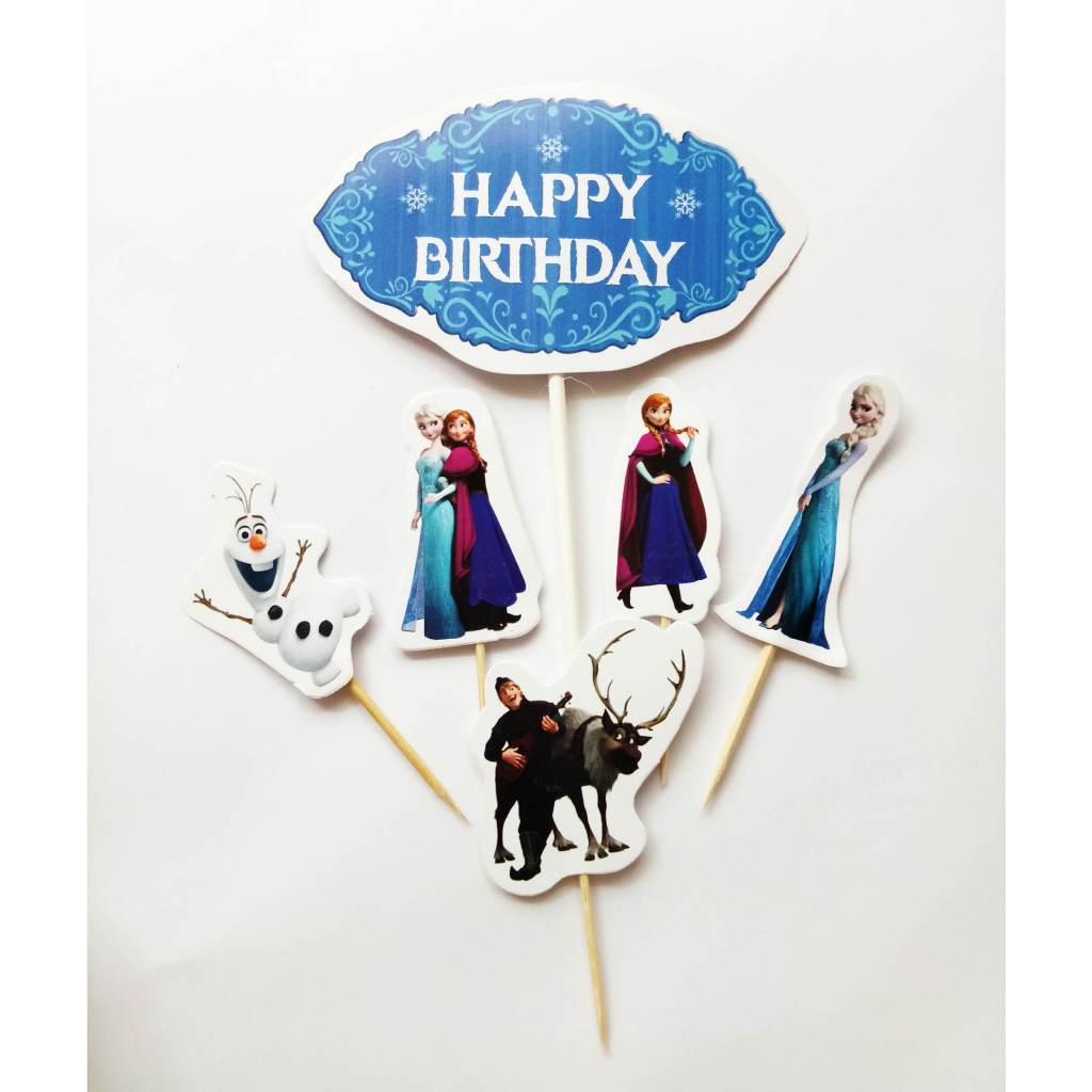Satu set toper topper cake hiasan kue ulang tahun karakter frozen