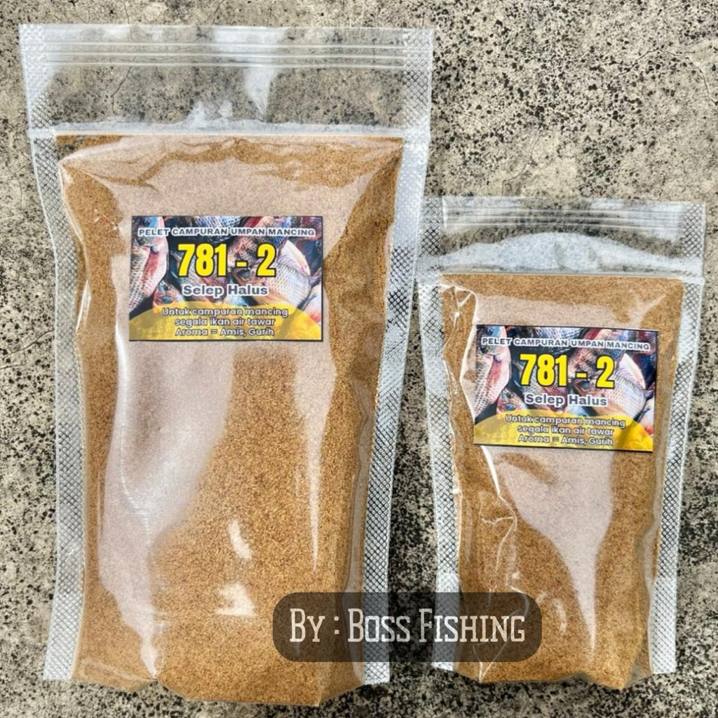 Pelet 781-2 Halus Untuk Mancing Ikan Mas, Nila, Patin 250gr