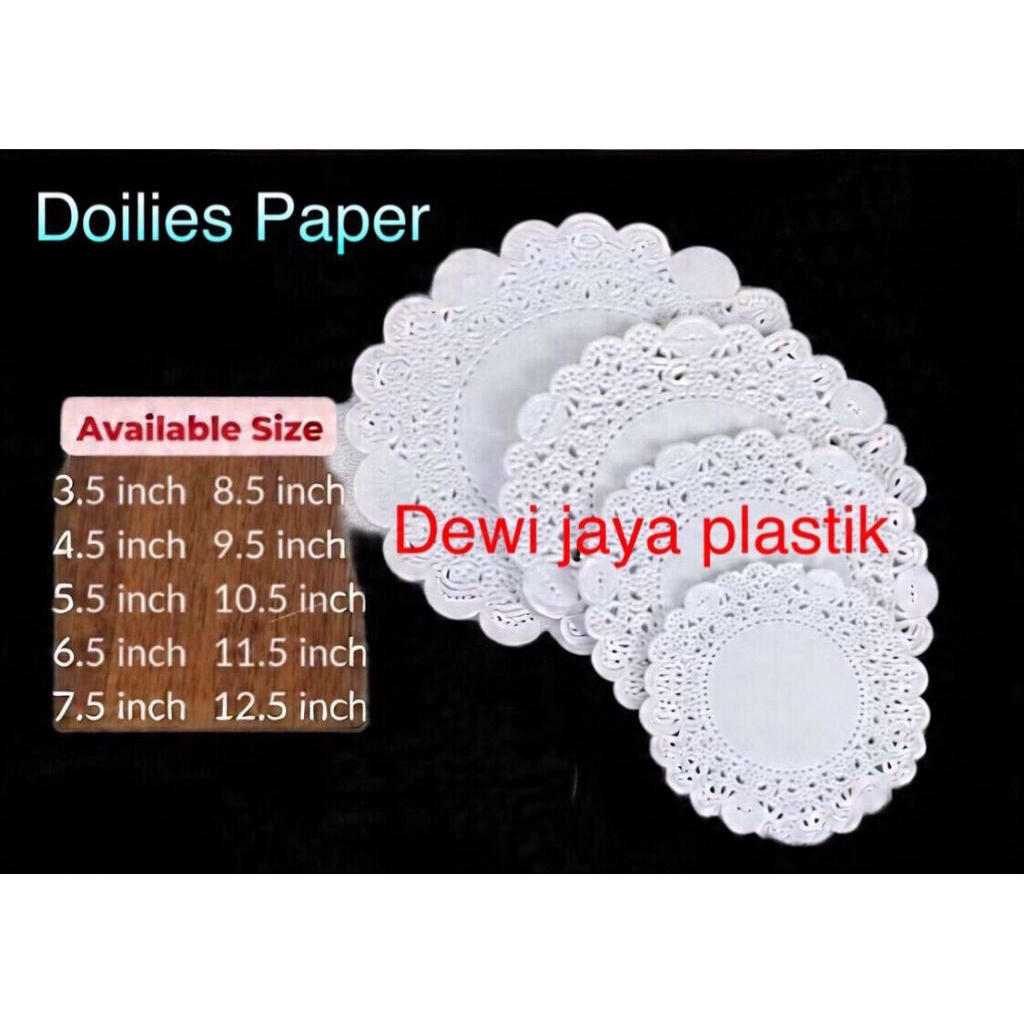 250pcs doilies paper round white | kertas renda | alas kue  dan alas roti renda