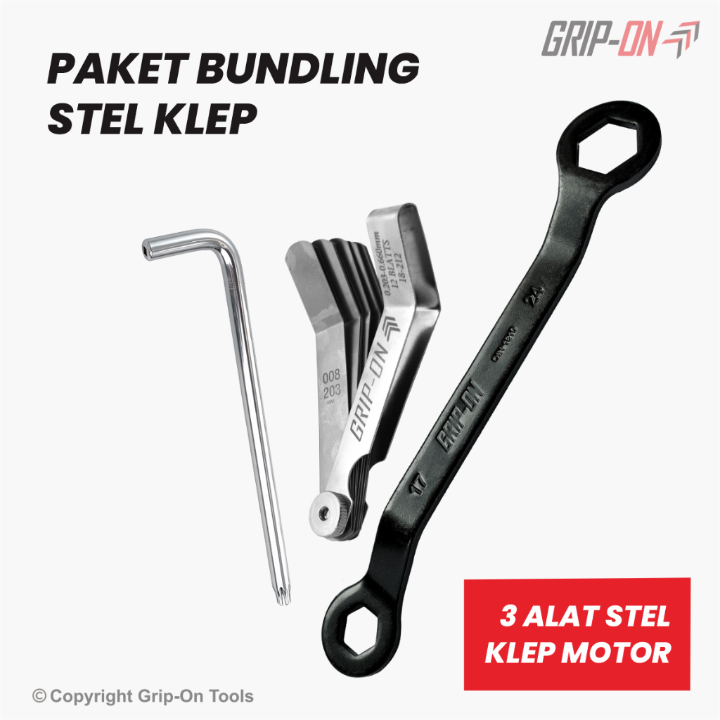 Grip-On Promo Bundling 3 Pcs Stel Klep / Paket Kunci Stel Klep Hemat Grip On