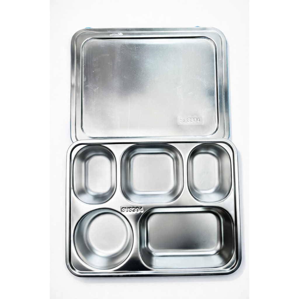 Wadah Makan MBG Stainless Steel 304 | Ompreng Sekat 5 Food Grade