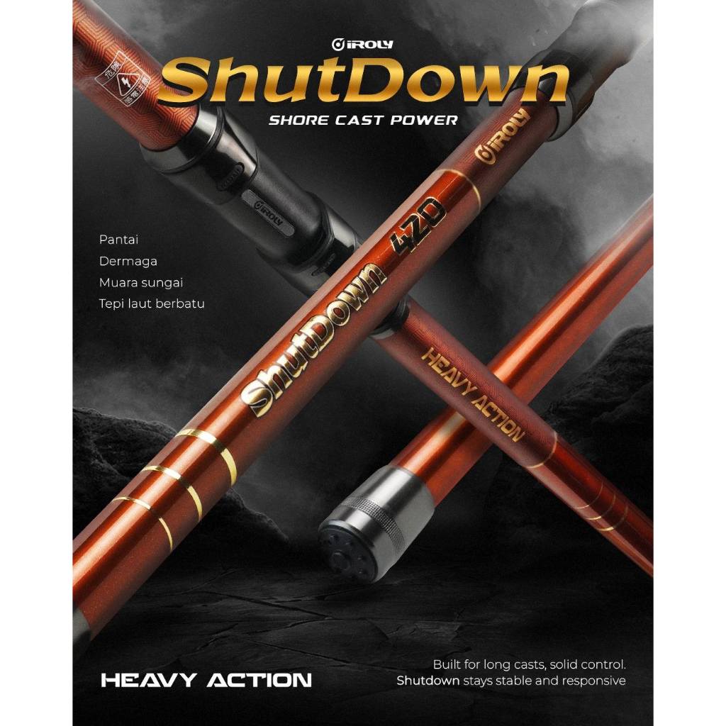 Rod TELESCOPIC SURF IROLY SHUTDOWN SHORE CAST POWER