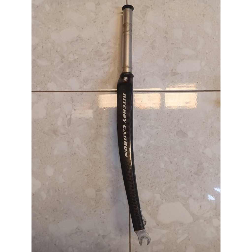 Fork Ritchey Carbon Standart Non OS 1" Inch Threadless Vintage Klasik Sepeda Commuter Balap Jadul Ro