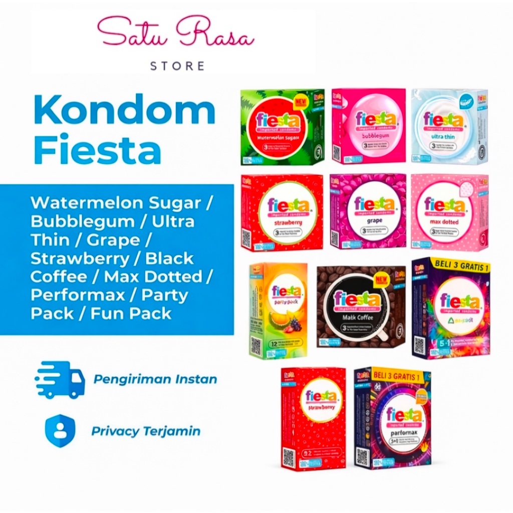 Kondom Fiesta Semua Varian Condom Berbagai Rasa Tipis Bergerigi Wangi