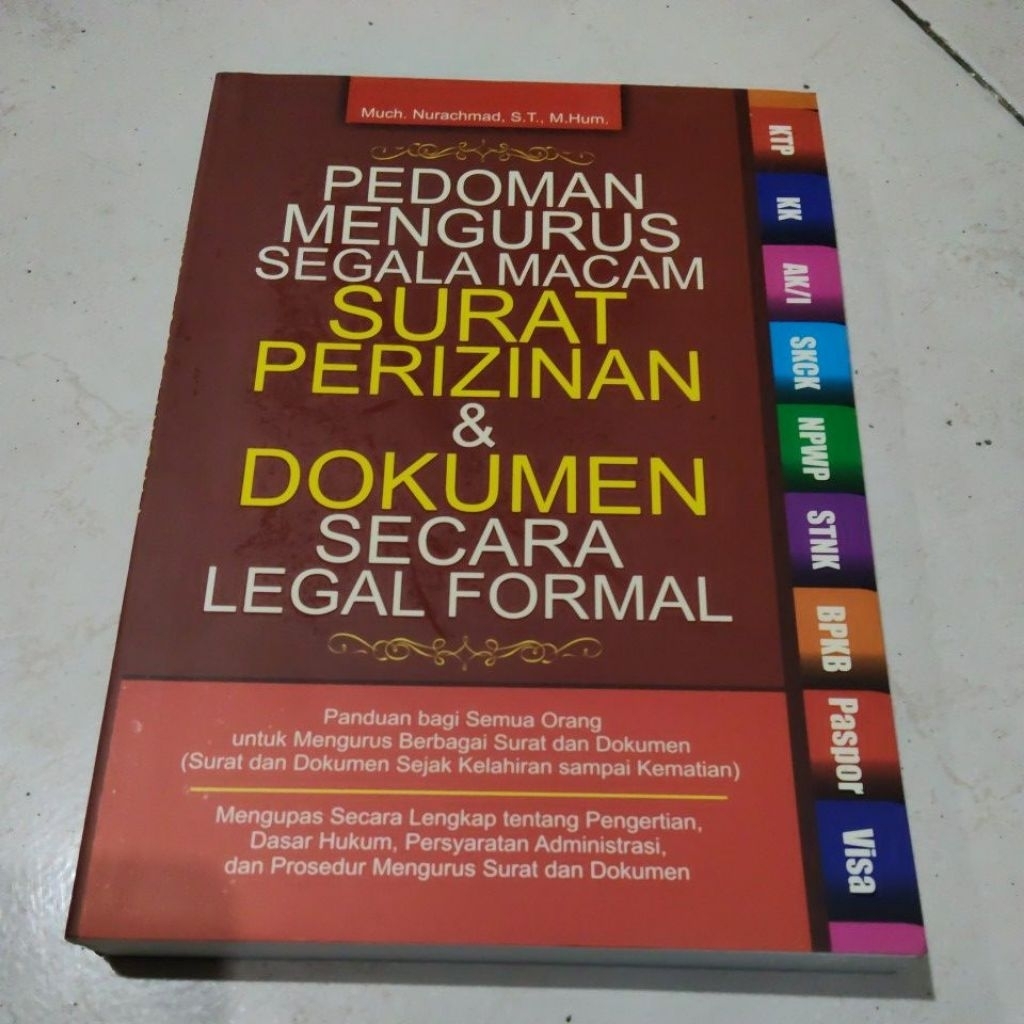 BUKU HUKUM / SURAT PERIZINAN & DOKUMEN LEGALITAS IZIN
