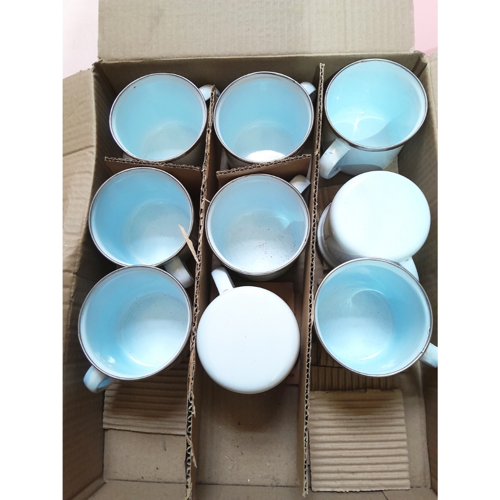 9pcs Mug Enamel Stainless Grosir