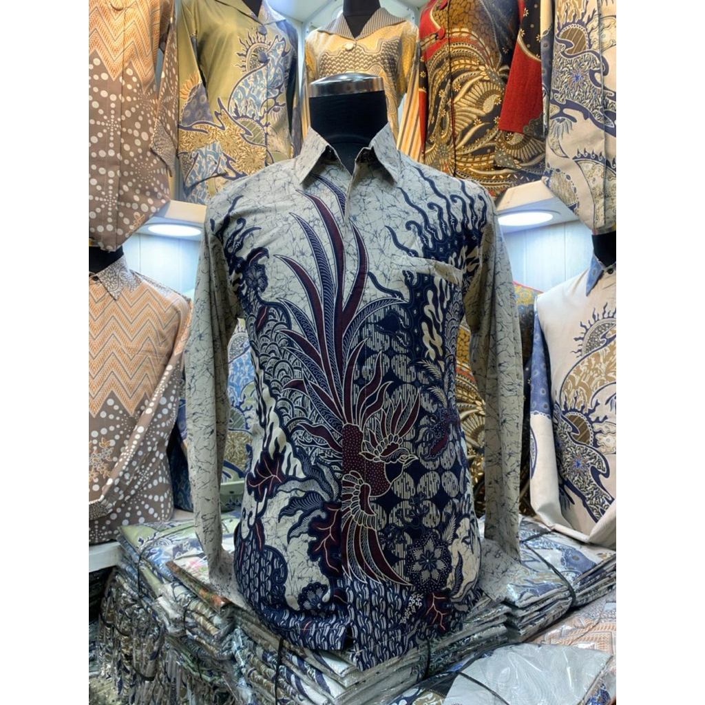 TERBARUU KEMEJA BATIK PRIA LENGAN PANJANG.BATIK FLIMIT PRIA.KEMEJA BATIK MOTIF SIMPLE.