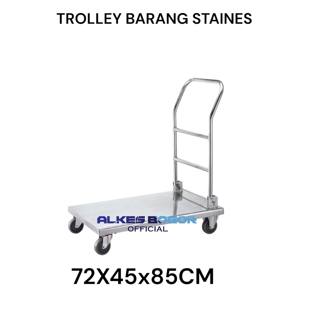 Troli Lipat Stainless Steel Serbaguna Trolley Barang Trolly Universal | Palet Plat Stainles Hollow
