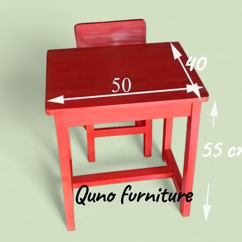 Meja Kursi Anak TK Paud | Bangku Sekolah Anak Kayu Mahoni Cat