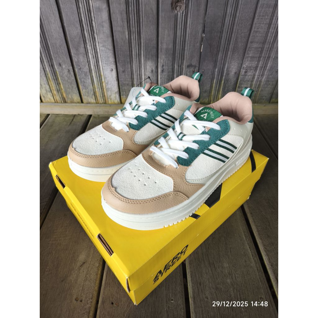Aerostreet Oxford Natural Hijau Tua Moka - Sepatu Sneakers
