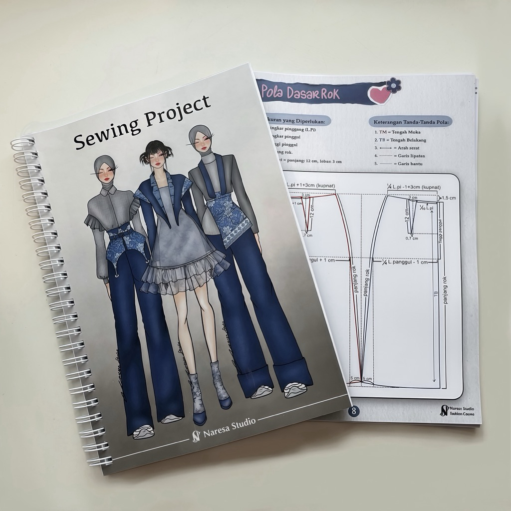 Sewing Project,Buku catatan penjahit,Measurement Notebook,Buku ukuran,Size chart,Pola Dasar