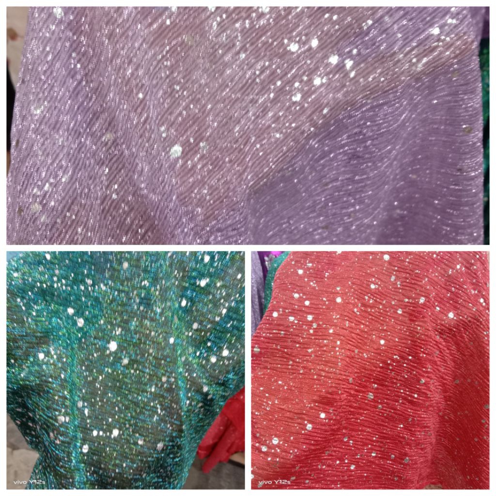 Kain Lame antik Geliter / Harga / 0.5m / Kain Lame Antik Geliter Meteran / Bahan Lame Antik Geliter 