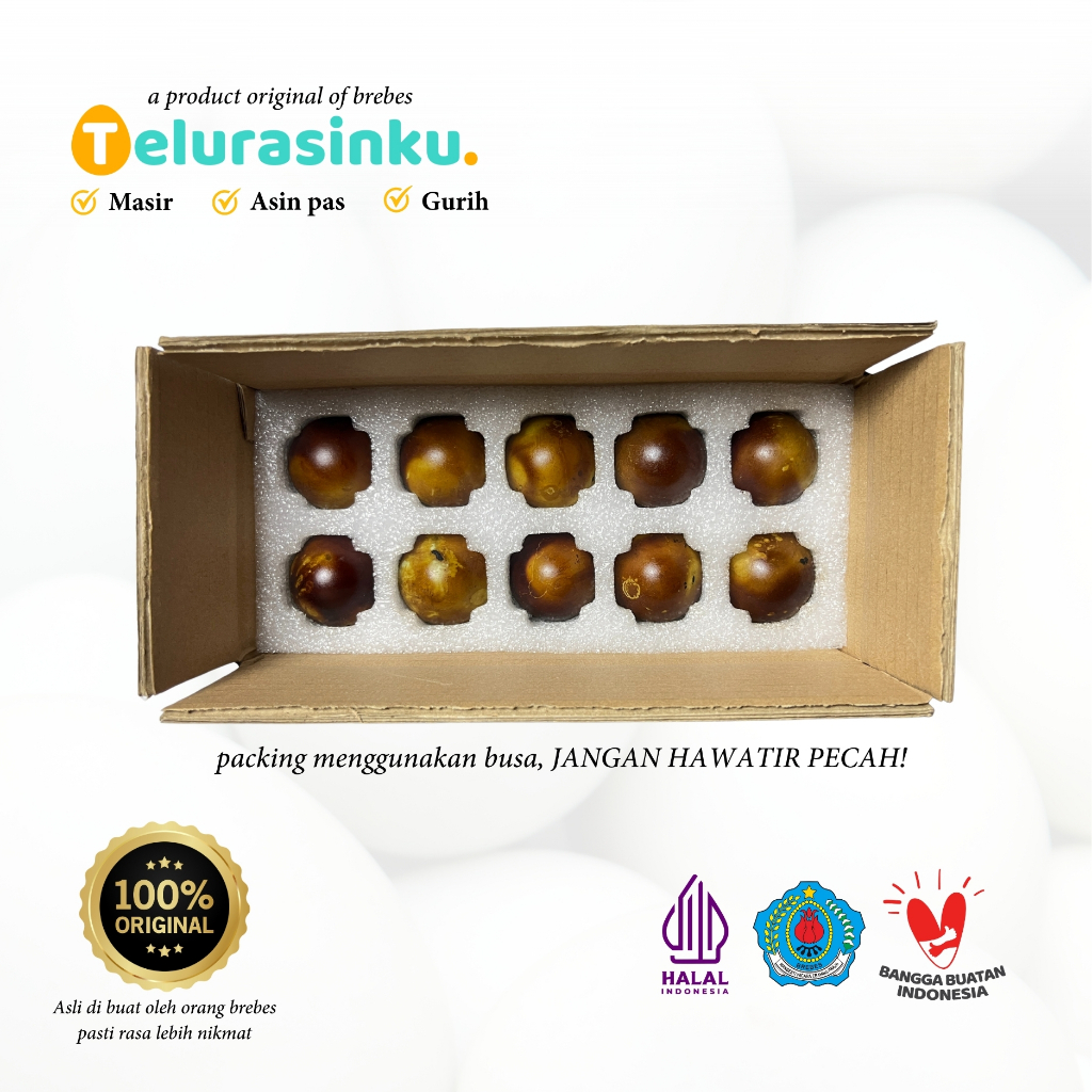 Telurasinku.Telur Asin Bakar/Asap Brebes Asli Masir Gurih Sudah Matang 10 Butir Isi Full Bakar