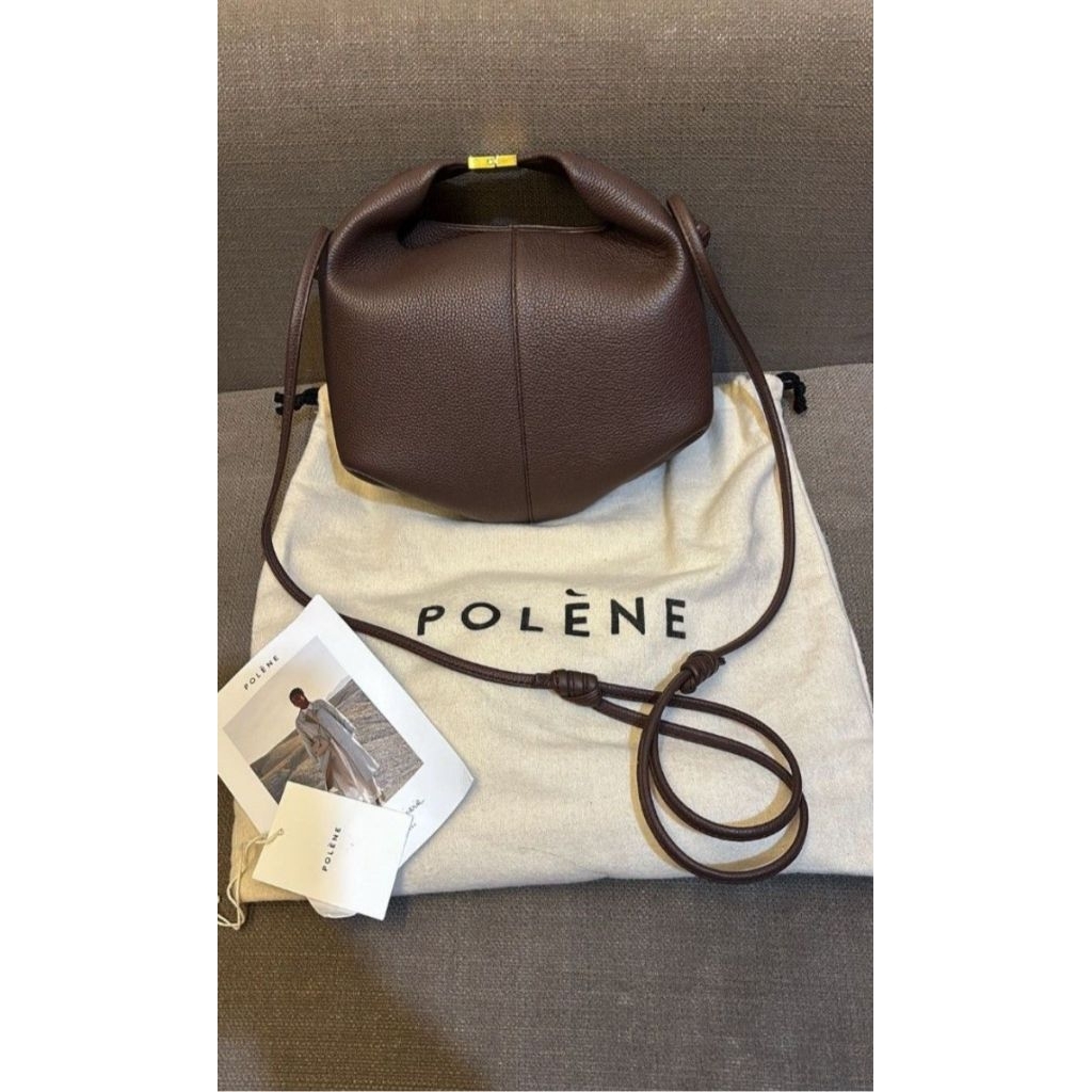 polene- beri crossbody bag grained leather sandalwood