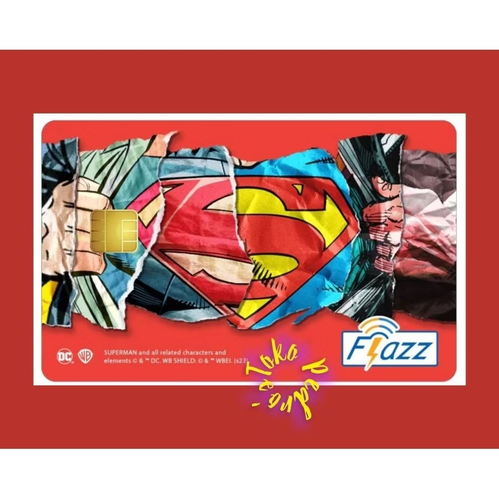 Flazz BCA Gen 2 SUPERMAN LOGO / S symbol - Year Edition 2023 SUPPORT NFC ORI /Like eTOLL eMONEY Tapc