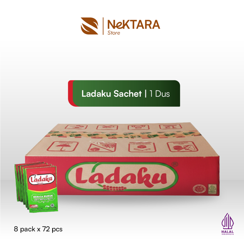 LADAKU Merica Bubuk Sachet 2.5gr (1 Dus isi 576 Sachet) - Lada Putih Murni 100% Bumbu Dapur & Warung