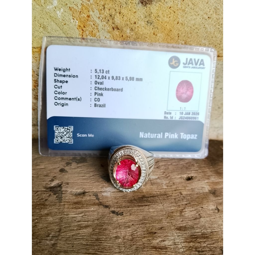 natural pink topaz+memo