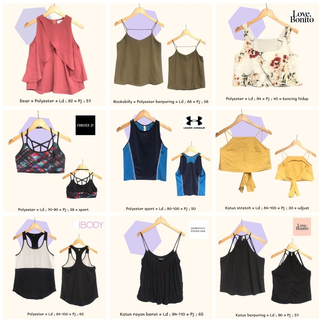 Tank top adem serap keringat wanita dalaman tali spaghetti fit body cewek putih crop