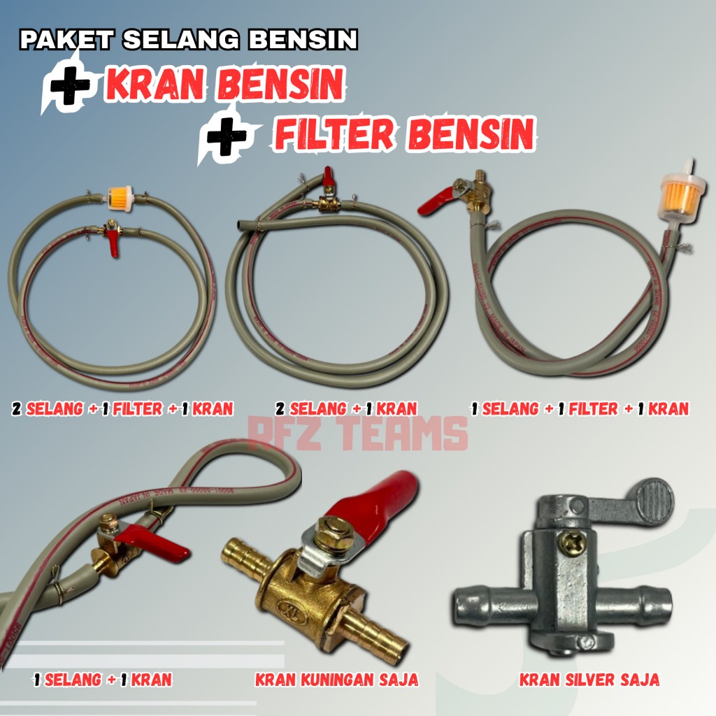 PAKET SELANG BENSIN + KRAN BENSIN + FILTER BENSIN UNIVERSAL