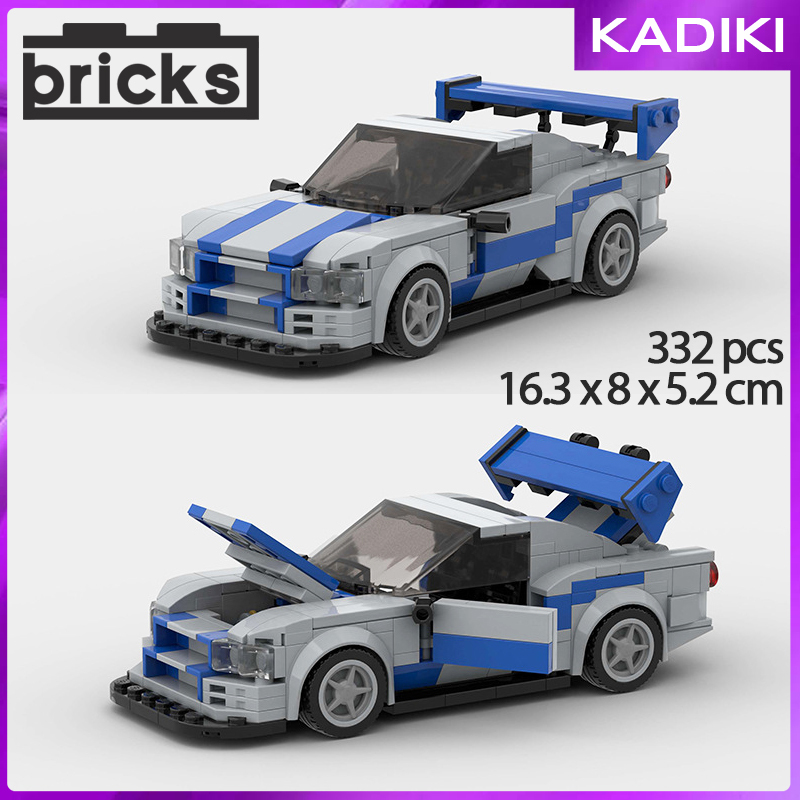 Brick Car Nissan Skyline GT-R R34 Paul Walker DIecast Mobil Pajangan