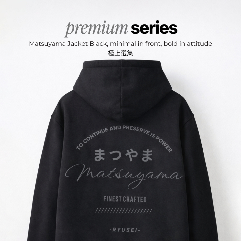 [LIMITED EDITION] Ryusei Jaket Pria Matsuyama Black