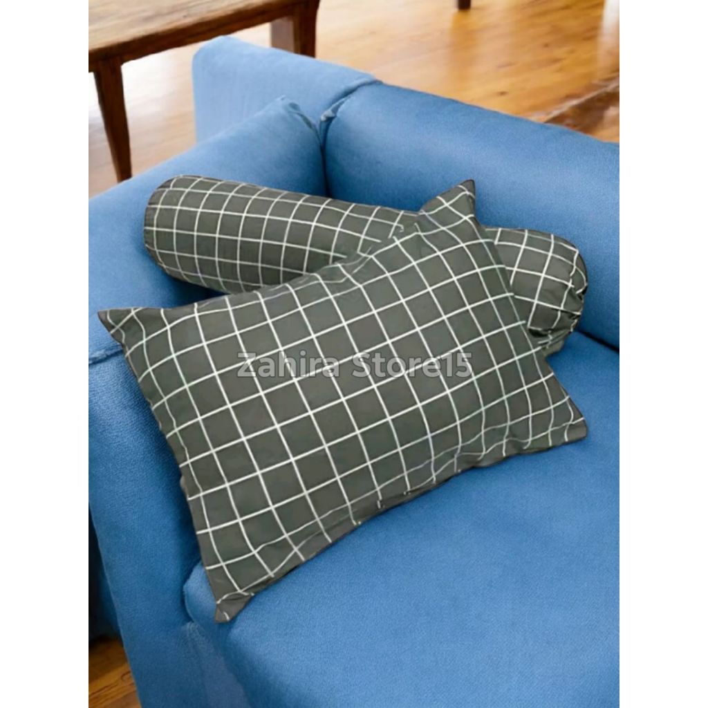 Sarung Bantal Motif Kotak-kotak Aesthetic, Sarung Bantal Polymicro Ukuran 40 x 60