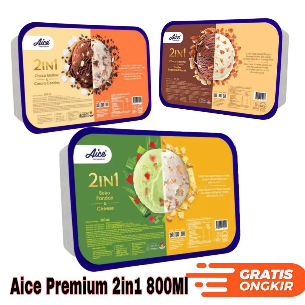 Eskrim Aice 2in1 800 ml - Eskrim Premium dari Aice