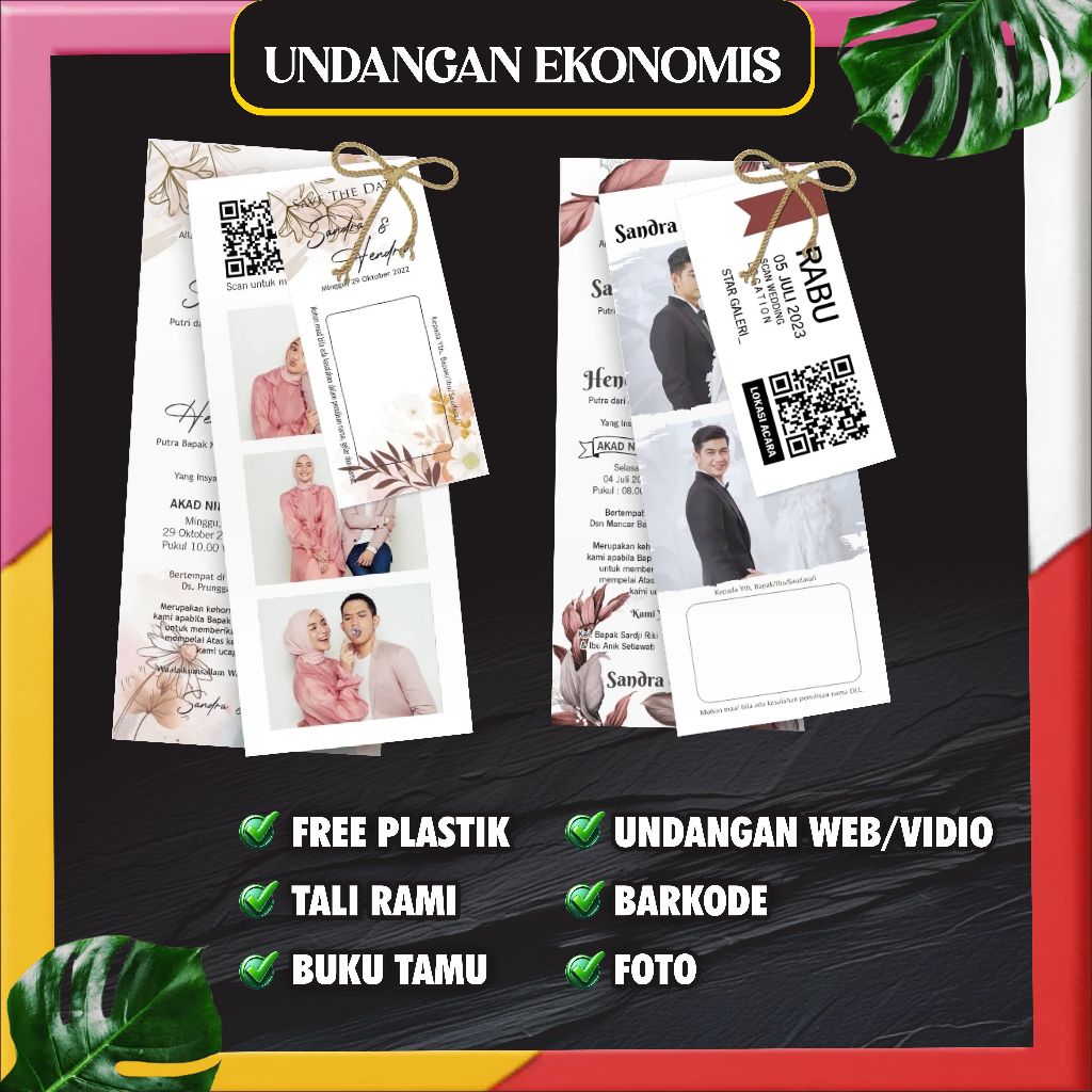 Undangan Pernikahan Hangtag Aesthethic - Undangan Pernikahan Mewah - Undangan Nikah Custom