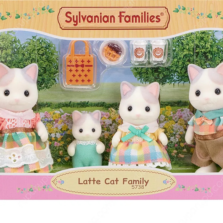 Sylvanian Families Set Boneka Latte Cat Family 5738