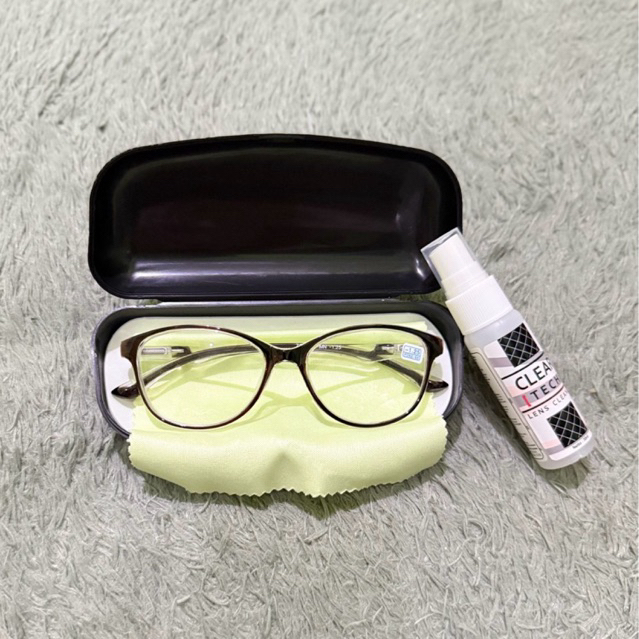 Kacamata Minus Anak Premium Gagang Per Fleksibel | Lengkap Kotak, Lap & Cairan Pembersih Promo