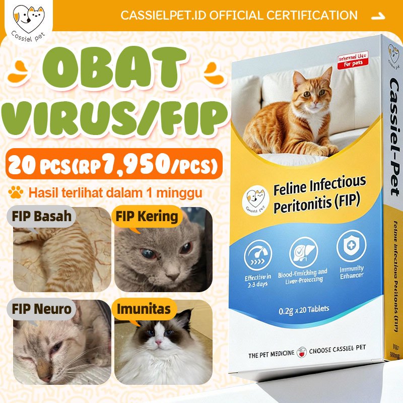 Cassiel Pet Anti Virus Obat FIP Kucing FIP Basah/Kering/Neuro/Imunitas/Recovery/Immune Support