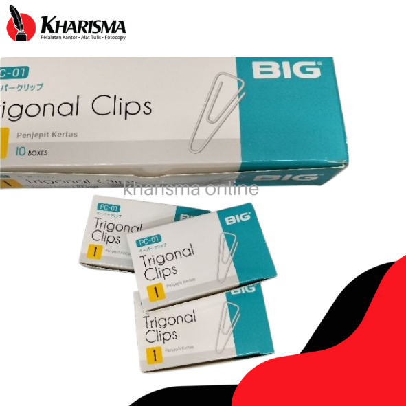 (1 DUS ) Trigonal clip BIG PC-01 -Penjepit Kertas No 1 Tahan Lama Daya Jepit Kuat