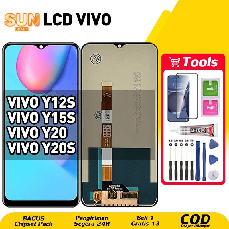 LCD For VIVO Y12S Y15S LCD VIVO Y20 Y20S Fullset HP Touchscreen untuk Glass Touch Screen Digitizer