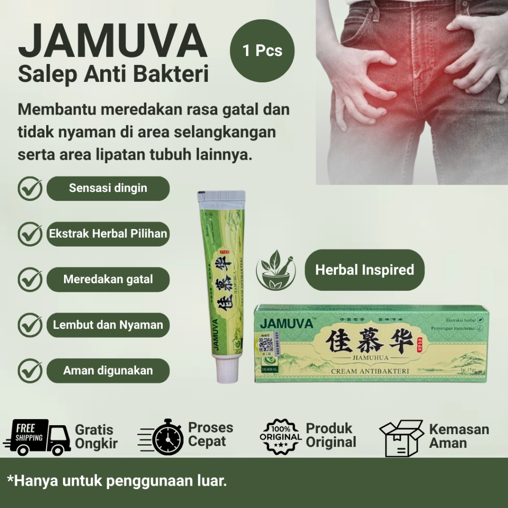 Jamuva Salep Gatal Anti Bakteri Anti Jamur Untuk Lipatan Paha Leher Betis Ketiak Lengan Gatal Jamur
