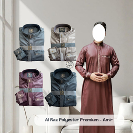 Jubah Saudi | Gamis Pria | Al Raz Kombinasi Premium Polyester - Pusat Grosir Al Noor
