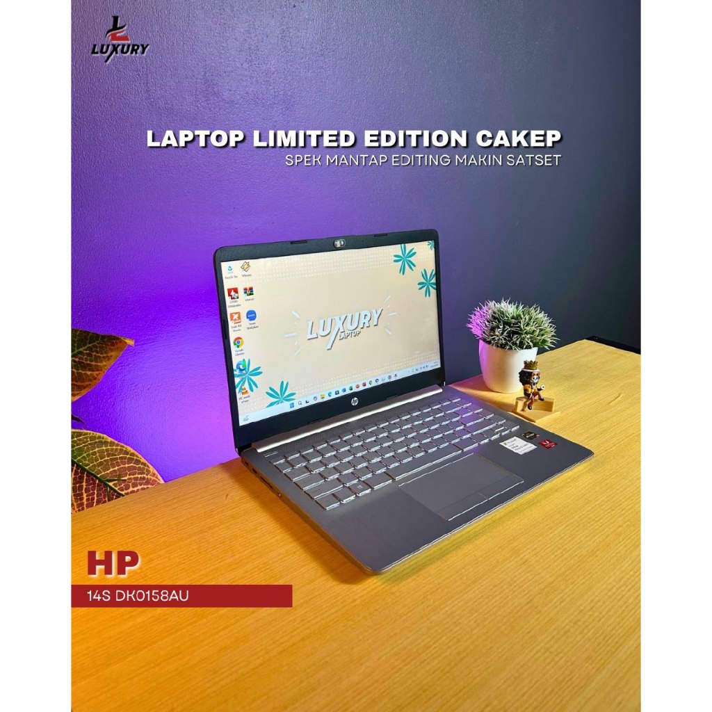 LAPTOP HP 14S DK0158AU SLIM RYZEN 5 RAM 8GB SSD 512GB BACKLIGHT SECOND