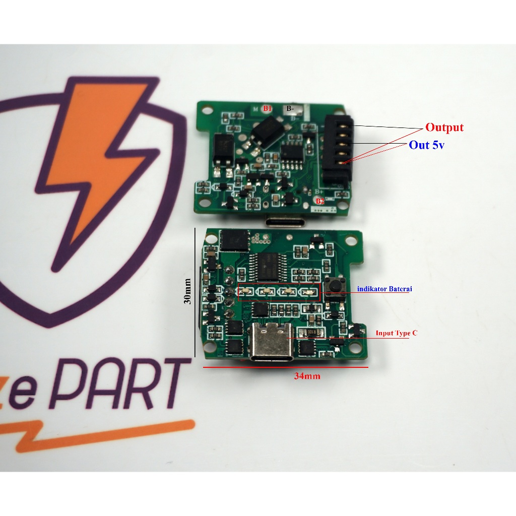 Modul Charging BMS 2S Type C with BMS Balance 10A